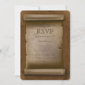 RSVP  kaart met oude papieren afgeronde hoeken (Voorkant)