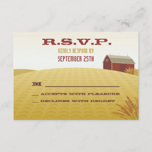 RSVP-kaart met Red Barn Wedding RSVP