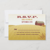 RSVP-kaart met Red Barn Wedding RSVP Kaartje (Voorkant)