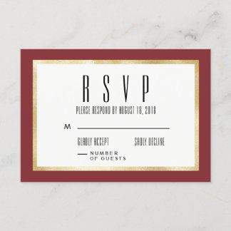 RSVP-kaart met Red & Gold Classic Weduwen RSVP Kaartje
