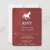 RSVP-Kaart met Red Unicorn Wedding RSVP (Voorkant)