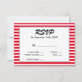 RSVP-kaart met rode of witte strepen RSVP Kaartje (Voorkant)