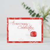 RSVP-kaart met rode witte kerstfeestdag Kaart (Staand voorkant)