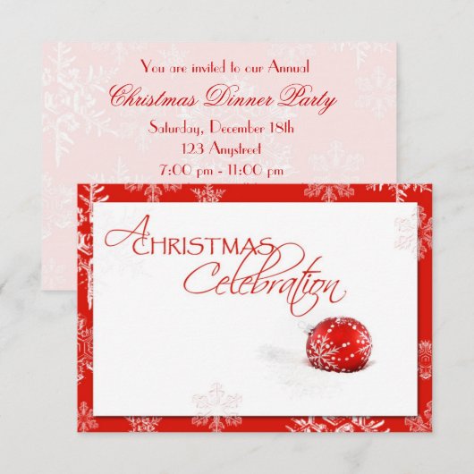 RSVP-kaart met rode witte kerstfeestdag Kaart (Voorkant / Achterkant)
