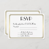 RSVP-Kaart met ronde Grote Gatsby Art Deco Gold We RSVP Kaartje (Voorkant / Achterkant)