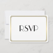 RSVP-Kaart met ronde Grote Gatsby Art Deco Gold We RSVP Kaartje (Achterkant)