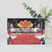 RSVP-kaart met rood tapijt RSVP Kaartje (Staand voorkant)