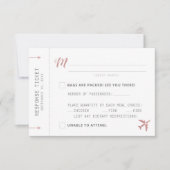 RSVP-kaart met roze instapmodel ticket RSVP Kaartje (Voorkant)