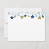 RSVP-kaart met twinkle tdraai (blauw) en gouden st Bedankkaart (Achterkant)