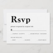 RSVP-kaart met vetgedrukte tekst Kaart (Voorkant)