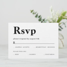 RSVP-kaart met vetgedrukte tekst Kaart