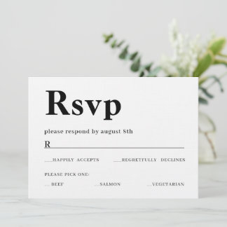 RSVP-kaart met vetgedrukte tekst Kaart