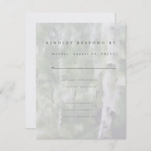 RSVP-kaart met weduwenboomontwerp RSVP (Voorkant / Achterkant)