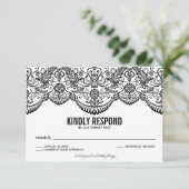 RSVP-kaart met zwart en wit Marokkaans logo RSVP Kaartje (Staand voorkant)