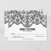 RSVP-kaart met zwart en wit Marokkaans logo RSVP Kaartje (Voorkant / Achterkant)