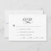 RSVP-kaart met zwart en wit traditioneel huwelijk RSVP Kaartje (Achterkant)