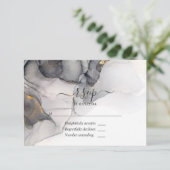 RSVP-Kaart met zwarte en goudalcohol RSVP Kaartje (Staand voorkant)