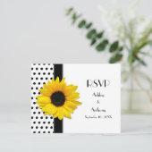 RSVP-kaart met zwarte en witte poka-weddenschap RSVP Kaartje (Staand voorkant)