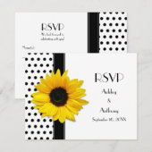 RSVP-kaart met zwarte en witte poka-weddenschap RSVP Kaartje (Voorkant / Achterkant)