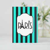 RSVP-kaart met zwarte streep RSVP Kaartje (Staand voorkant)