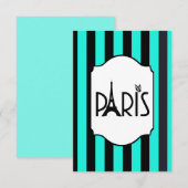 RSVP-kaart met zwarte streep RSVP Kaartje (Voorkant / Achterkant)