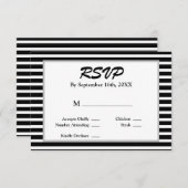 RSVP-kaart met zwarte/witte strepen RSVP Kaartje (Voorkant / Achterkant)