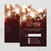 RSVP Kaart - Modern Gouden Glitter Vonken (Voorkant / Achterkant)