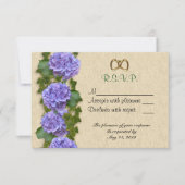 RSVP-kaart paars Hydrangea RSVP Kaartje (Voorkant)