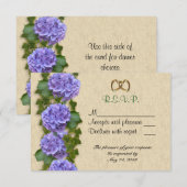 RSVP-kaart paars Hydrangea RSVP Kaartje (Voorkant / Achterkant)