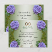 RSVP-kaart paars Hydrangea RSVP Kaartje (Voorkant / Achterkant)