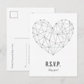 RSVP-kaart | Reactie | Bruiloft | Geometrisch hart Uitnodiging Briefkaart (Voorkant / Achterkant)