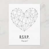 RSVP-kaart | Reactie | Bruiloft | Geometrisch hart Uitnodiging Briefkaart (Voorkant)