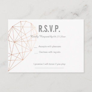 RSVP-kaart Reactie Bruiloft Geometrisch Roos G RSVP Kaartje