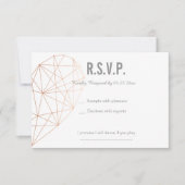RSVP-kaart | Reactie | Bruiloft Geometrisch Roos G RSVP Kaartje (Voorkant)