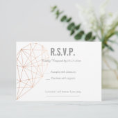 RSVP-kaart | Reactie | Bruiloft Geometrisch Roos G RSVP Kaartje (Staand voorkant)