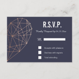 RSVP-kaart | Reactie | Bruiloft Geometrisch Roos G RSVP Kaartje