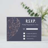 RSVP-kaart | Reactie | Bruiloft Geometrisch Roos G RSVP Kaartje (Staand voorkant)