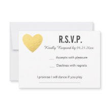RSVP-kaart | Reactie | Bruiloft | Gouden hart