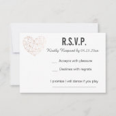 RSVP-kaart | Reactie | Bruiloft Roos Goud Geometri RSVP Kaartje (Voorkant)