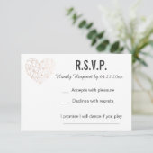 RSVP-kaart | Reactie | Bruiloft Roos Goud Geometri RSVP Kaartje (Staand voorkant)