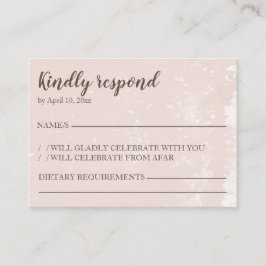 RSVP-kaart reageer alsjeblieft modern blush Informatiekaartje