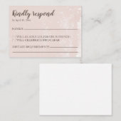 RSVP-kaart reageer alsjeblieft modern blush Informatiekaartje (Voorkant / Achterkant)