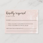 RSVP-kaart reageer alsjeblieft modern blush Informatiekaartje (Voorkant)