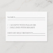 RSVP-kaart reageren op moderne marmer Informatiekaartje (Achterkant)