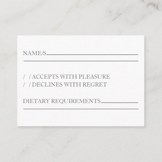 RSVP-kaart reageren op moderne marmer Informatiekaartje (Achterkant)