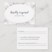 RSVP-kaart reageren op moderne marmer Informatiekaartje (Voorkant / Achterkant)