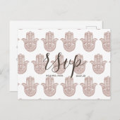 Rsvp-kaart roos goud Indische bruiloft Uitnodiging Briefkaart (Voorkant / Achterkant)