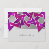 RSVP-kaart Roze Paarse ster van David op elke kleu Kaart (Voorkant)