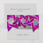 RSVP-kaart Roze Paarse ster van David op elke kleu Kaart (Voorkant / Achterkant)
