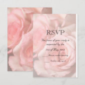 RSVP-kaart Roze rozen RSVP Kaartje (Voorkant / Achterkant)